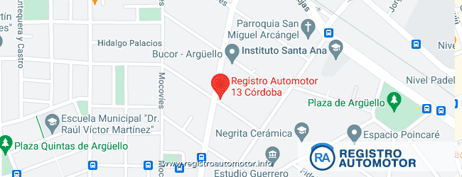 Mapa Registro Automotor 13 Córdoba Capital