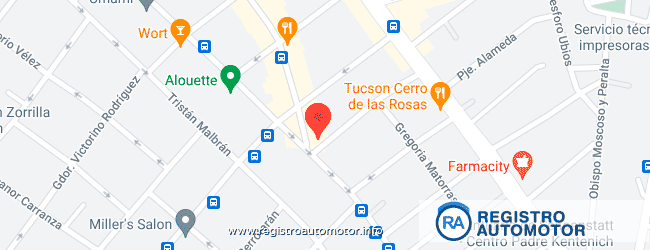 Mapa Registro Automotor 14 Córdoba Capital