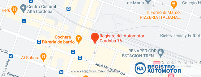 Mapa Registro Automotor 16 Córdoba Capital