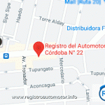Mapa Registro Automotor 22 Córdoba Capital