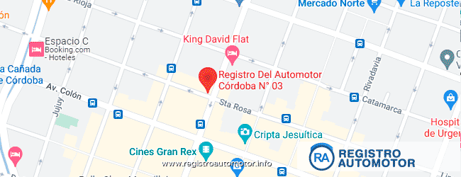 Mapa Registro Automotor 3 Córdoba Capital