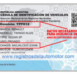 Denuncia de venta Automotor - Cédula identificación
