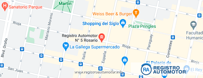 Mapa Registro Automotor 5 Rosario Santa Fe