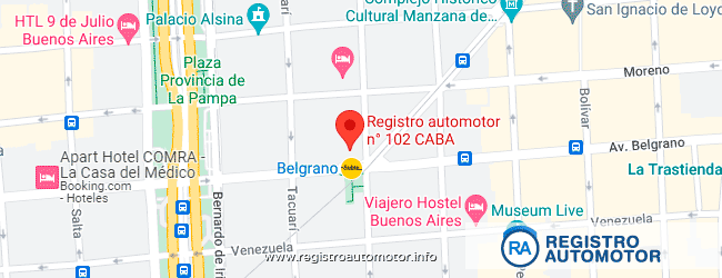 Mapa Registro Automotor 102 Capital Federal CABA