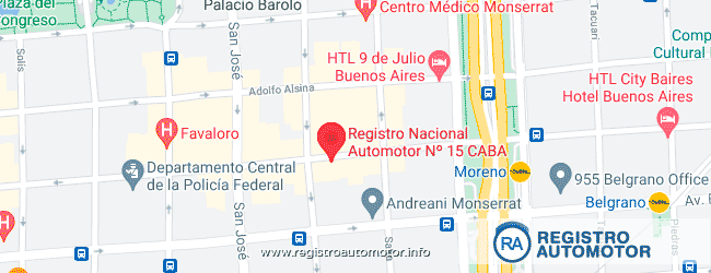 Mapa Registro Automotor 15 Capital Federal DNRPA