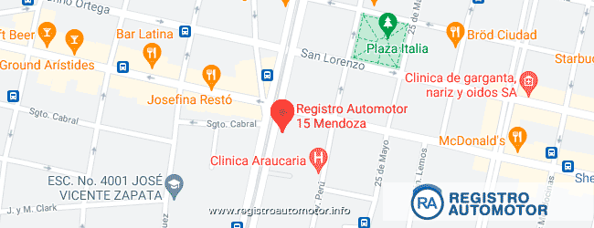 Mapa Registro Automotor 15 Mendoza