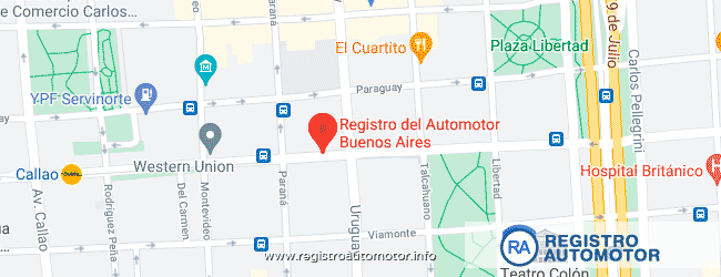 Mapa Registro Automotor 19 Capital Federal DNRPA