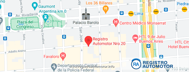 Mapa Registro Automotor 20 Capital Federal DNRPA