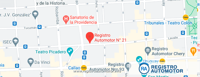 Mapa Registro Automotor 21 Capital Federal DNRPA