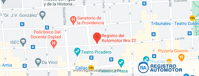 Mapa Registro Automotor 22 Capital Federal DNRPA