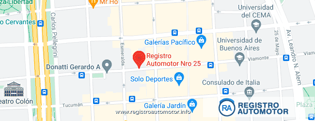 Mapa Registro Automotor 25 Capital Federal DNRPA