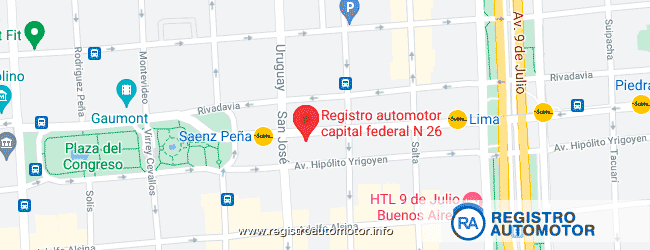Mapa Registro Automotor 26 Capital Federal DNRPA