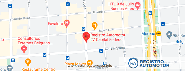Mapa Registro Automotor 27 Capital Federal DNRPA