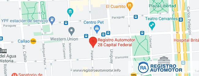 Mapa Registro Automotor 28 Capital Federal DNRPA