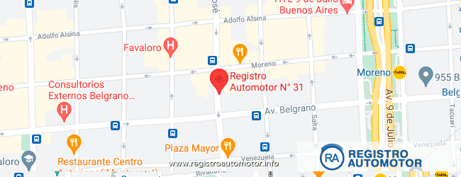 Mapa Registro Automotor 31 Capital Federal DNRPA