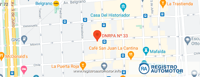 Mapa Registro Automotor 33 Capital Federal DNRPA