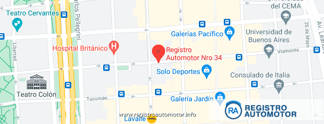 Mapa Registro Automotor 34 Capital Federal DNRPA