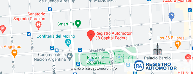Mapa Registro Automotor 38 Capital Federal DNRPA