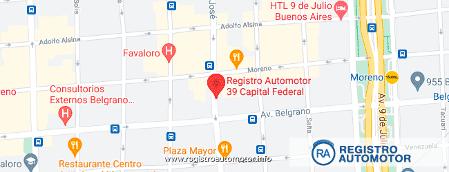 Mapa Registro Automotor 39 Capital Federal DNRPA