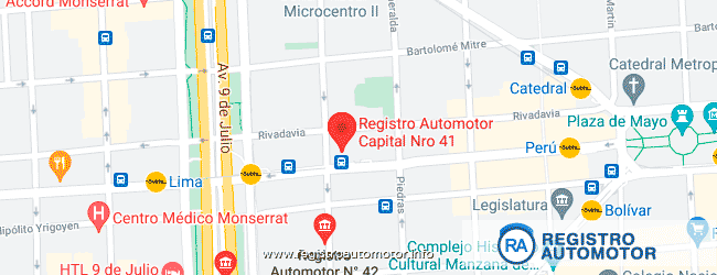 Mapa Registro Automotor 41 Capital Federal DNRPA