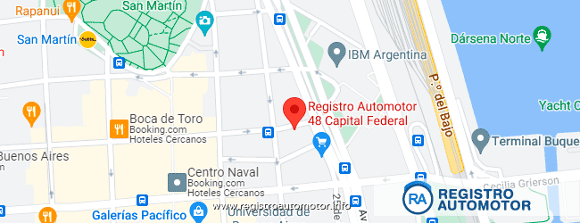 Mapa Registro Automotor 48 Capital Federal CABA
