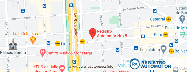 Mapa Registro Automotor 5 Capital Federal DNRPA