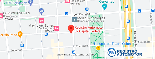 Mapa Registro Automotor 52 Capital Federal CABA