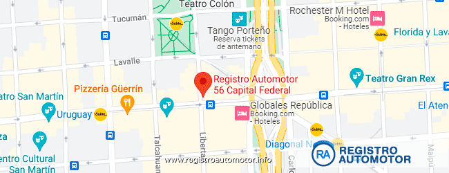 Mapa Registro Automotor 56 Capital Federal CABA