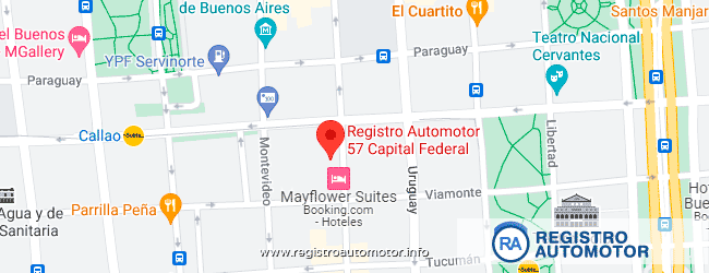 Mapa Registro Automotor 57 Capital Federal CABA