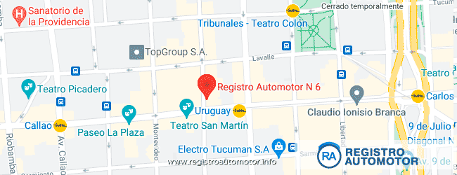 Mapa Registro Automotor 6 Capital Federal DNRPA