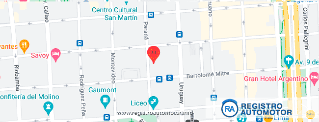 Mapa Registro Automotor 61 Capital Federal CABA