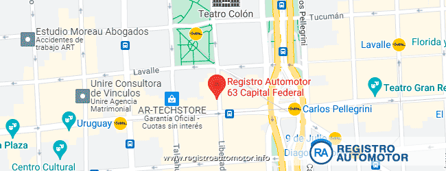 Mapa Registro Automotor 63 Capital Federal CABA