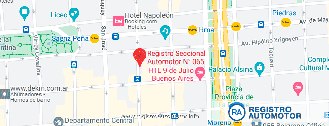 Mapa Registro Automotor 65 Capital Federal CABA