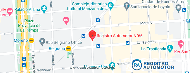 Mapa Registro Automotor 66 Capital Federal CABA