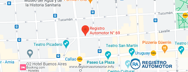 Mapa Registro Automotor 69 Capital Federal CABA