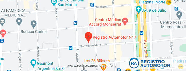 Mapa Registro Automotor 7 Capital Federal DNRPA