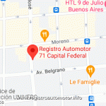 Mapa Registro Automotor 71 Capital Federal CABA
