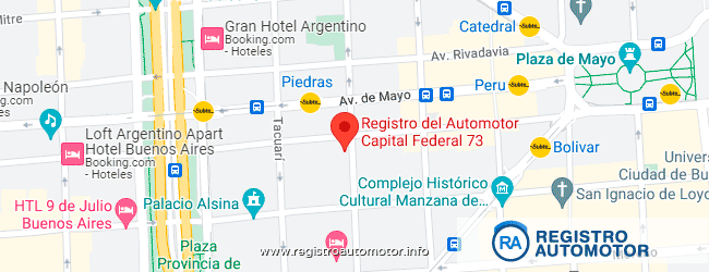 Mapa Registro Automotor 73 Capital Federal CABA
