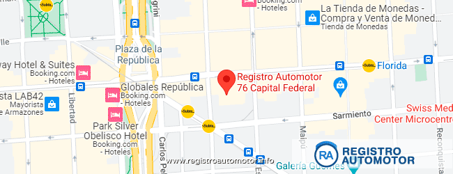 Mapa Registro Automotor 76 Capital Federal CABA