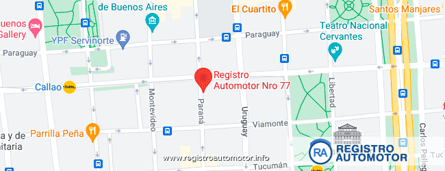 Mapa Registro Automotor 77 Capital Federal CABA