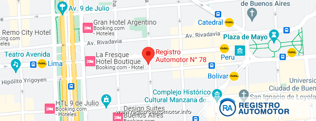 Mapa Registro Automotor 78 Capital Federal CABA