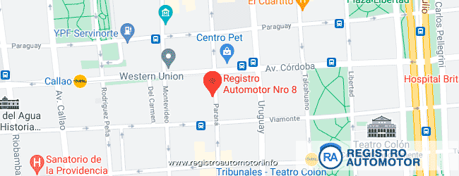 Mapa Registro Automotor 8 Capital Federal DNRPA