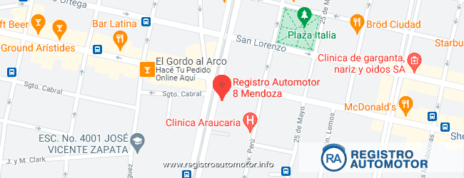 Mapa Registro Automotor 8 Mendoza