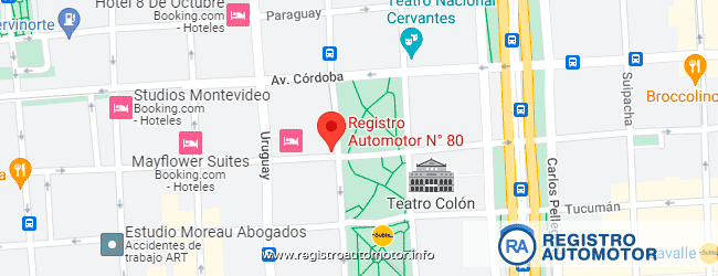 Mapa Registro Automotor 80 Capital Federal CABA