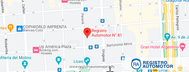 Mapa Registro Automotor 81 Capital Federal CABA