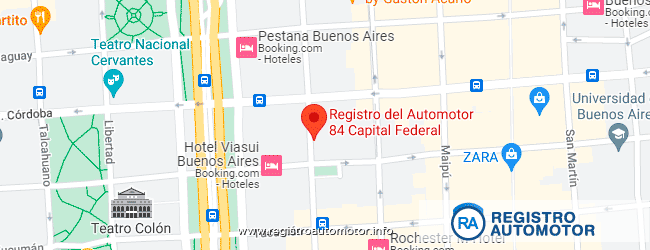 Mapa Registro Automotor 84 Capital Federal CABA
