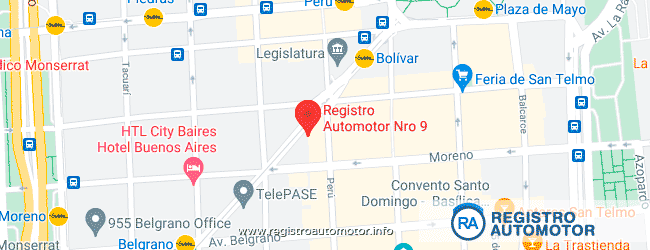 Mapa Registro Automotor 9 Capital Federal DNRPA