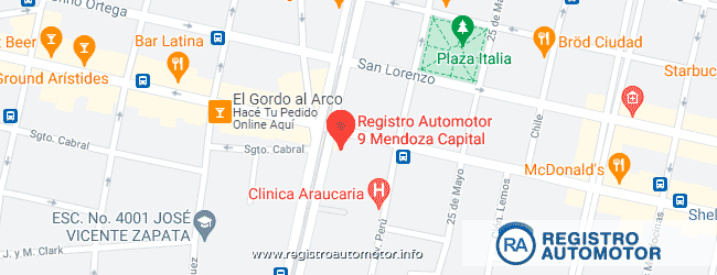 Mapa Registro Automotor 9 Mendoza