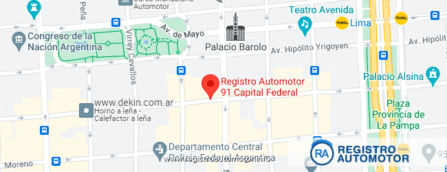 Mapa Registro Automotor 91 Capital Federal CABA