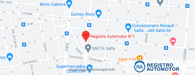 Mapa Registro Automotor 1 Salta